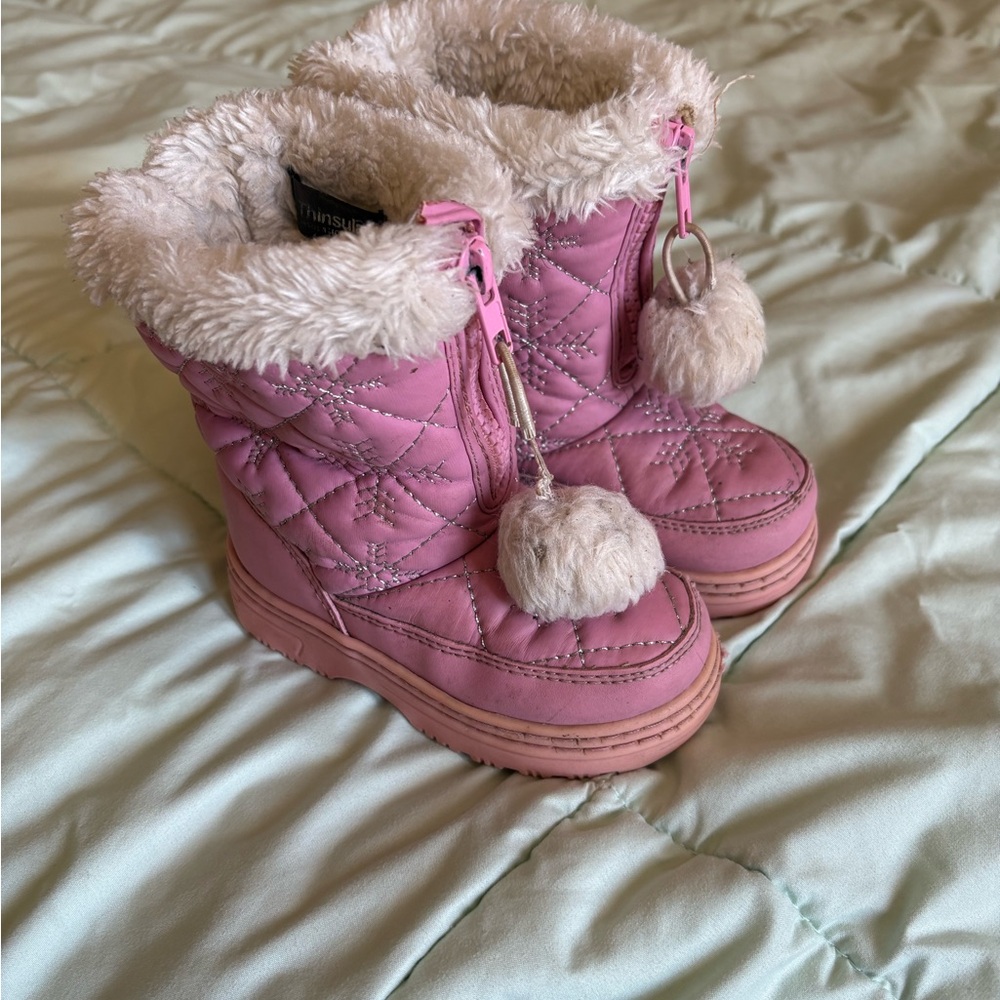 Pink Toddler Snow Boots with 3M Thinsulate, Size 6